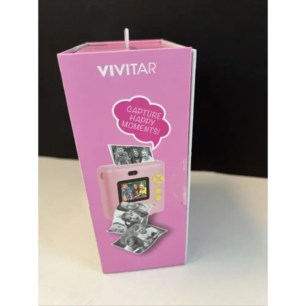 Vivitar Instaprint Digital Camera Pink Compact 4 Games 12mp USB-C Strap Included